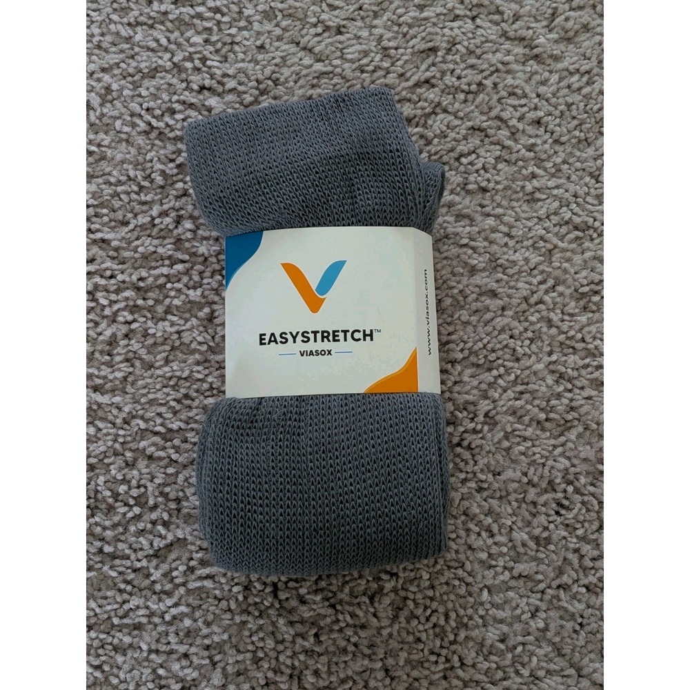 Viasox Easystretch Socks Black M/L Mens 9-12 Womens 10-13 Knee High NWT